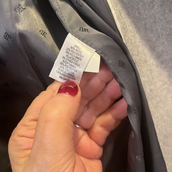 ❤️Banana Republic Fully Lined Wool Pea Coat Grey Size small jacket - Picture 7 of 14
